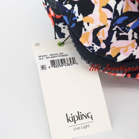 NWT Kipling BP4361 Seoul Go Backpack Laptop Travel Bag Polyester Splashy Posies - Picture 12 of 12